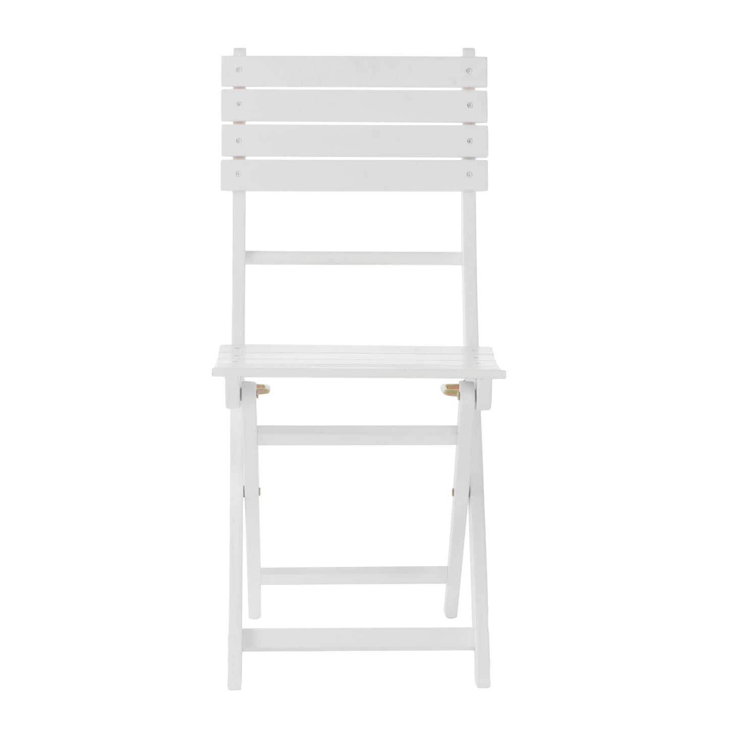 White Acacia Wood Folding Patio Chairs - Set of 2