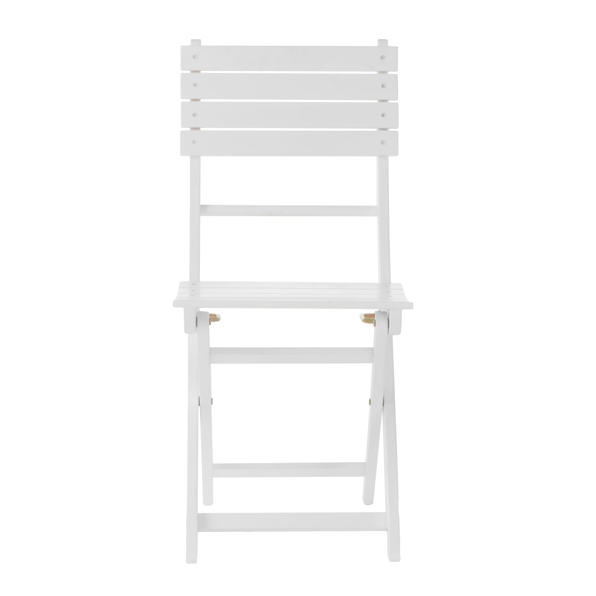 White Acacia Wood Folding Patio Chairs - Set of 2