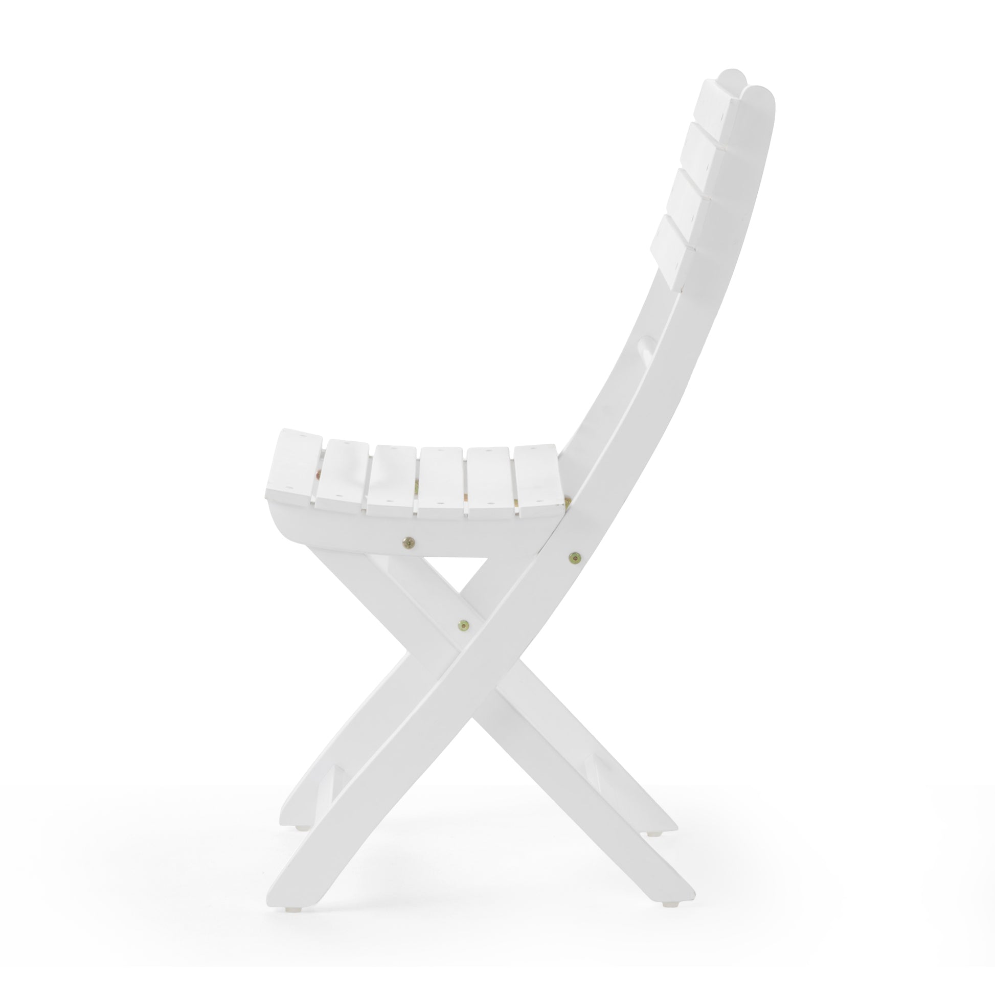 White Acacia Wood Folding Patio Chairs - Set of 2