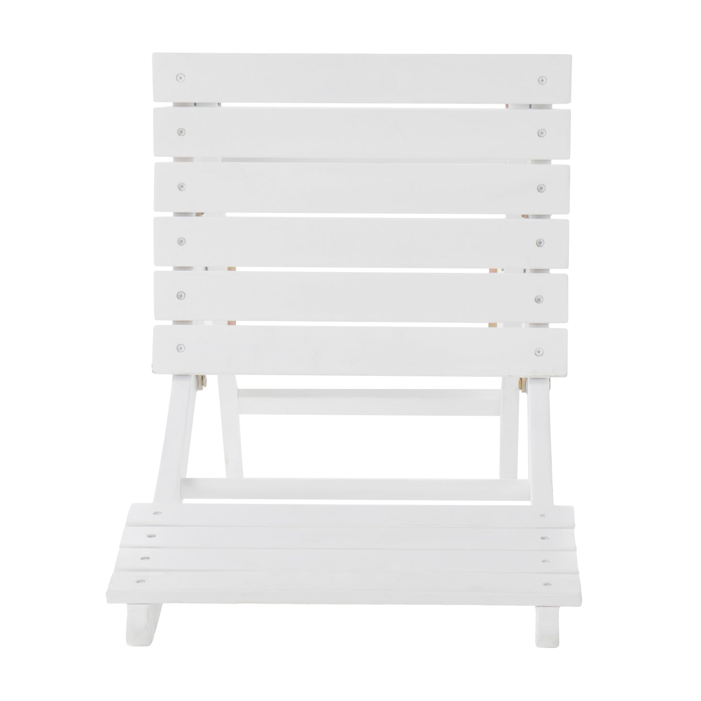 White Acacia Wood Folding Patio Chairs - Set of 2