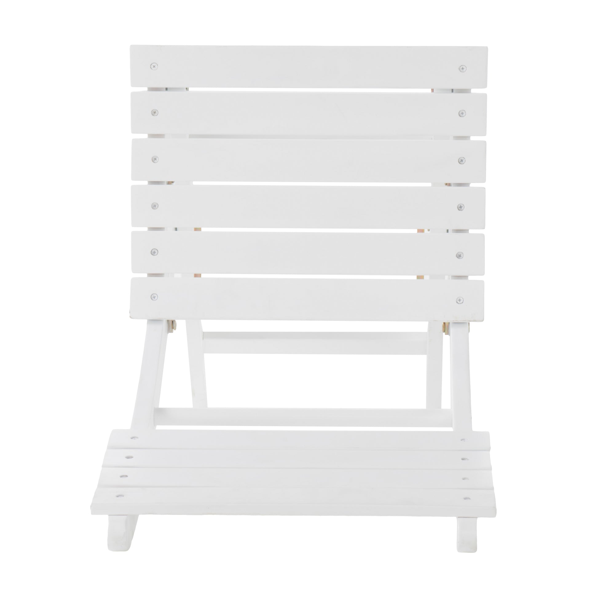 White Acacia Wood Folding Patio Chairs - Set of 2