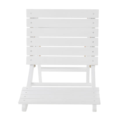 White Acacia Wood Folding Patio Chairs - Set of 2