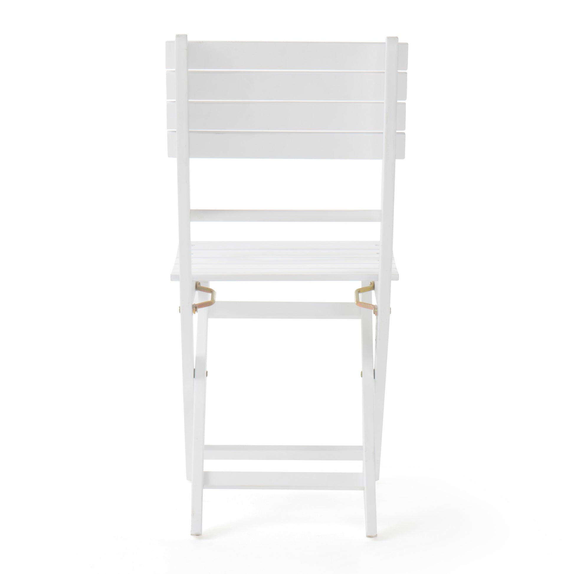 White Acacia Wood Folding Patio Chairs - Set of 2