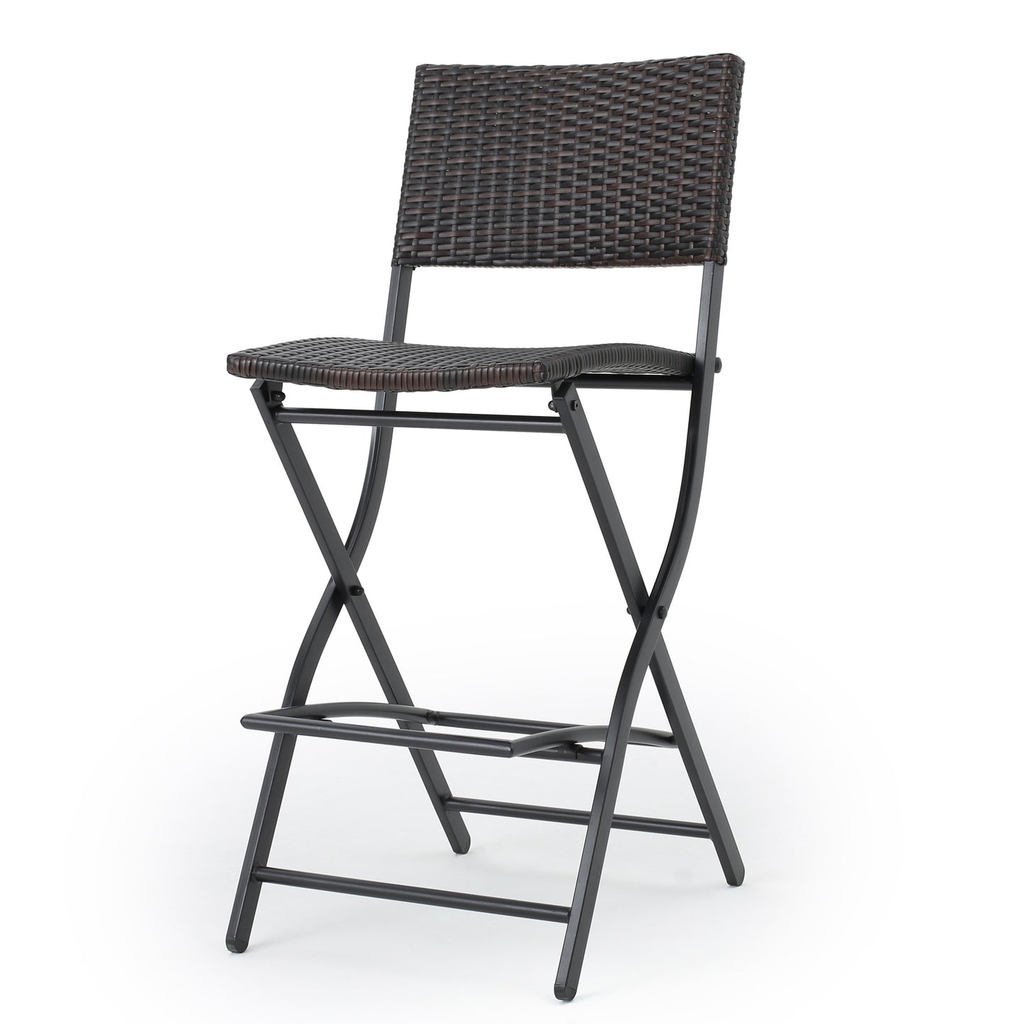 Brown Multi Outdoor Wicker Barstools - Set of 2