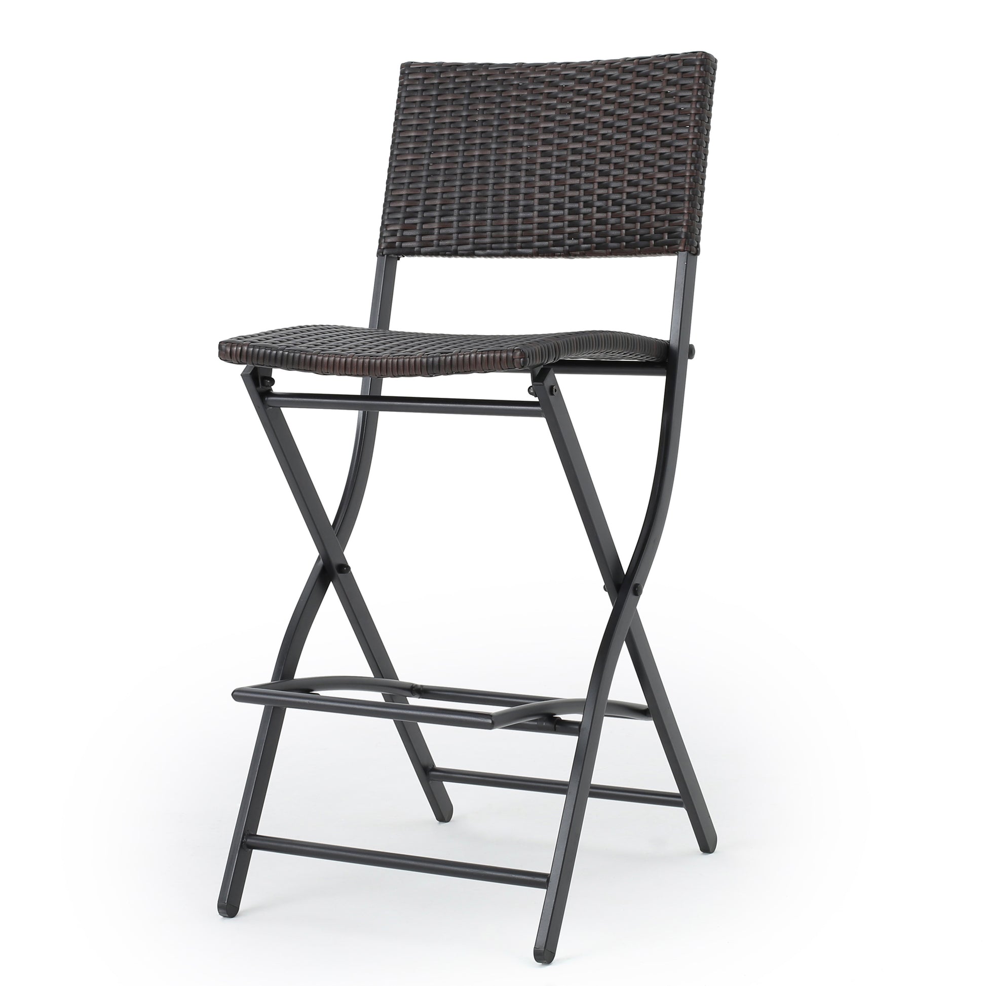 Brown Multi Outdoor Wicker Barstools - Set of 2