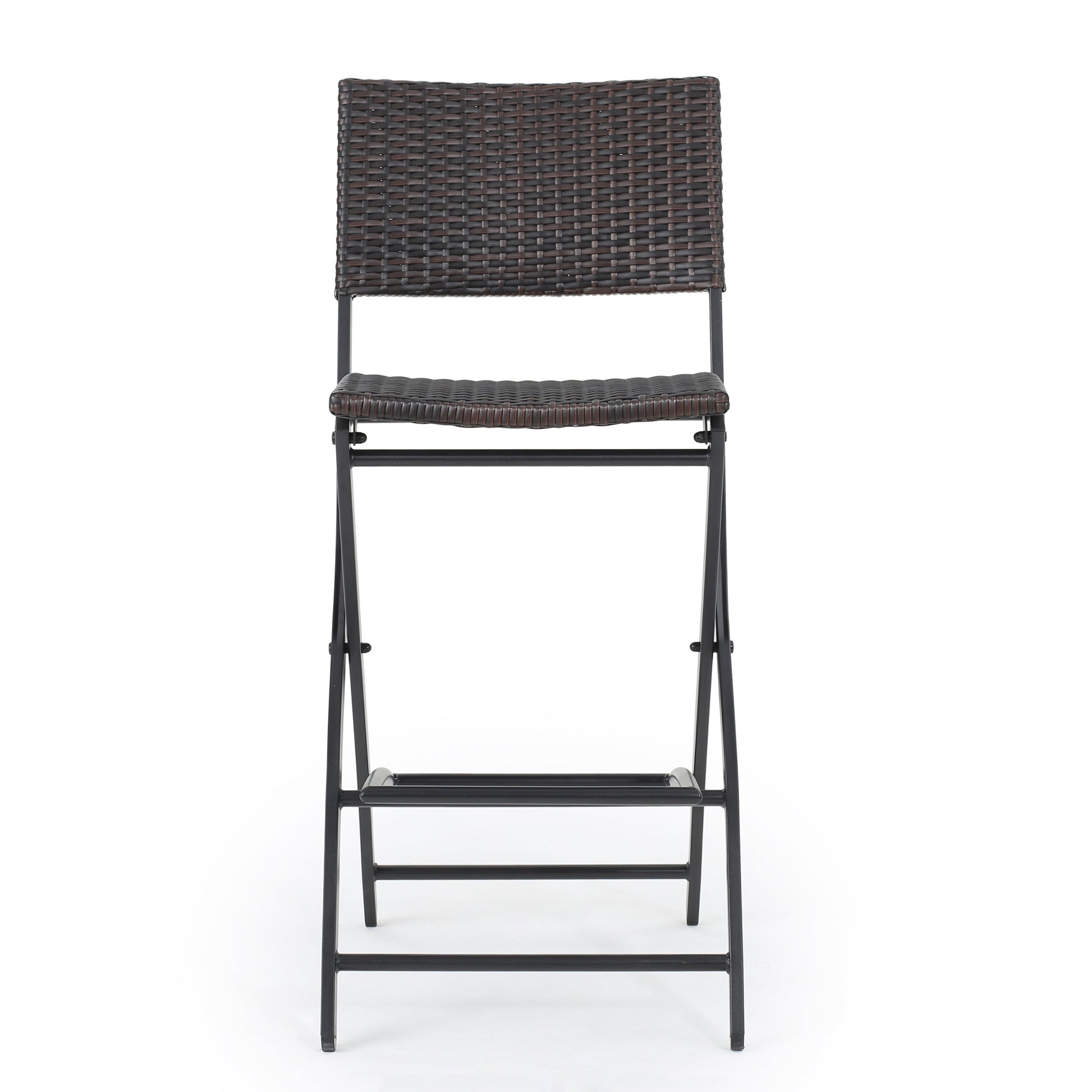 Brown Multi Outdoor Wicker Barstools - Set of 2