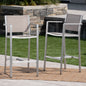 29.50" Barstools with Silver Rust-Proof Aluminum Frame, Grey Mesh, Set of 2