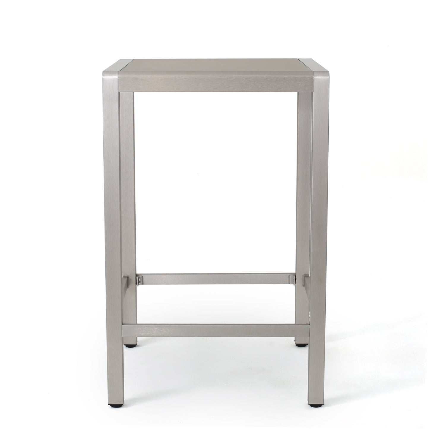 43" Outdoor Aluminum Bar Table - Grey Finish, Durable & Easy Assembly