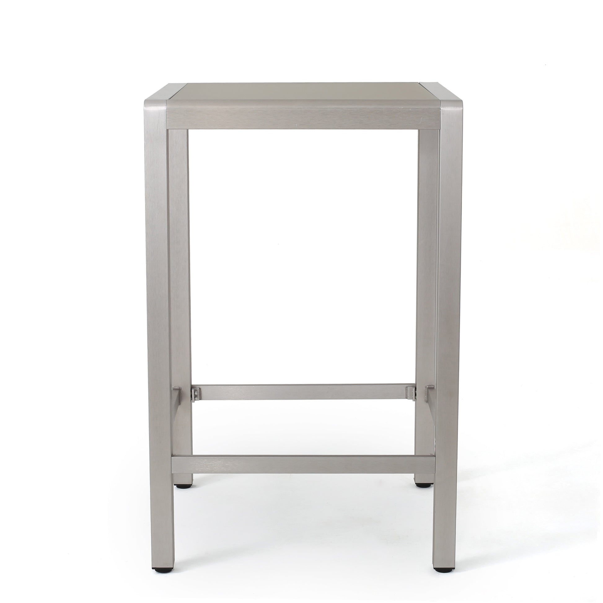 43" Outdoor Aluminum Bar Table - Grey Finish, Durable & Easy Assembly