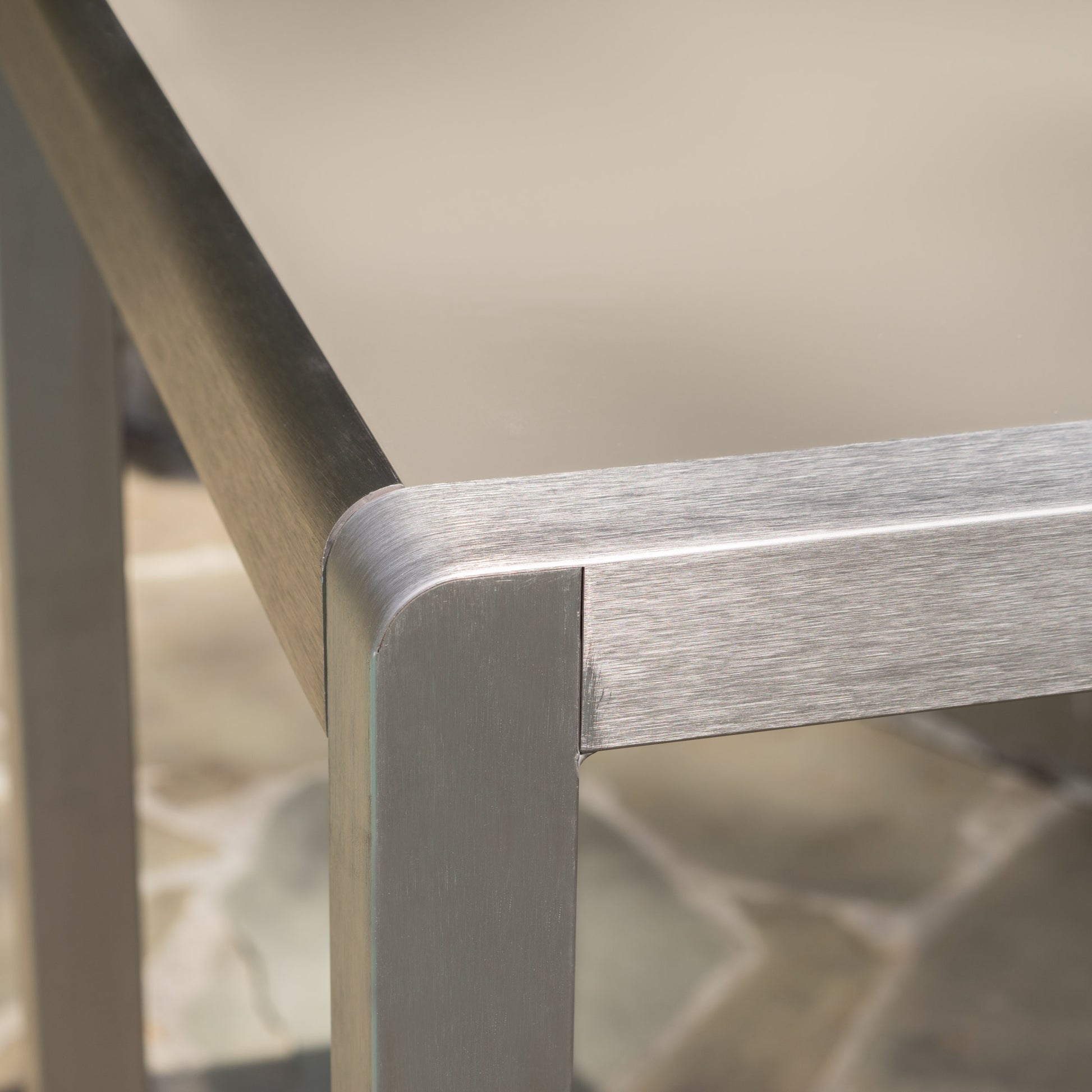 43" Outdoor Aluminum Bar Table - Grey Finish, Durable & Easy Assembly