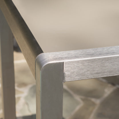 43" Outdoor Aluminum Bar Table - Grey Finish, Durable & Easy Assembly