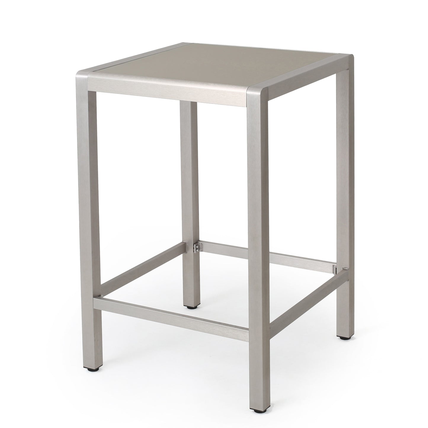 43" Outdoor Aluminum Bar Table - Grey Finish, Durable & Easy Assembly