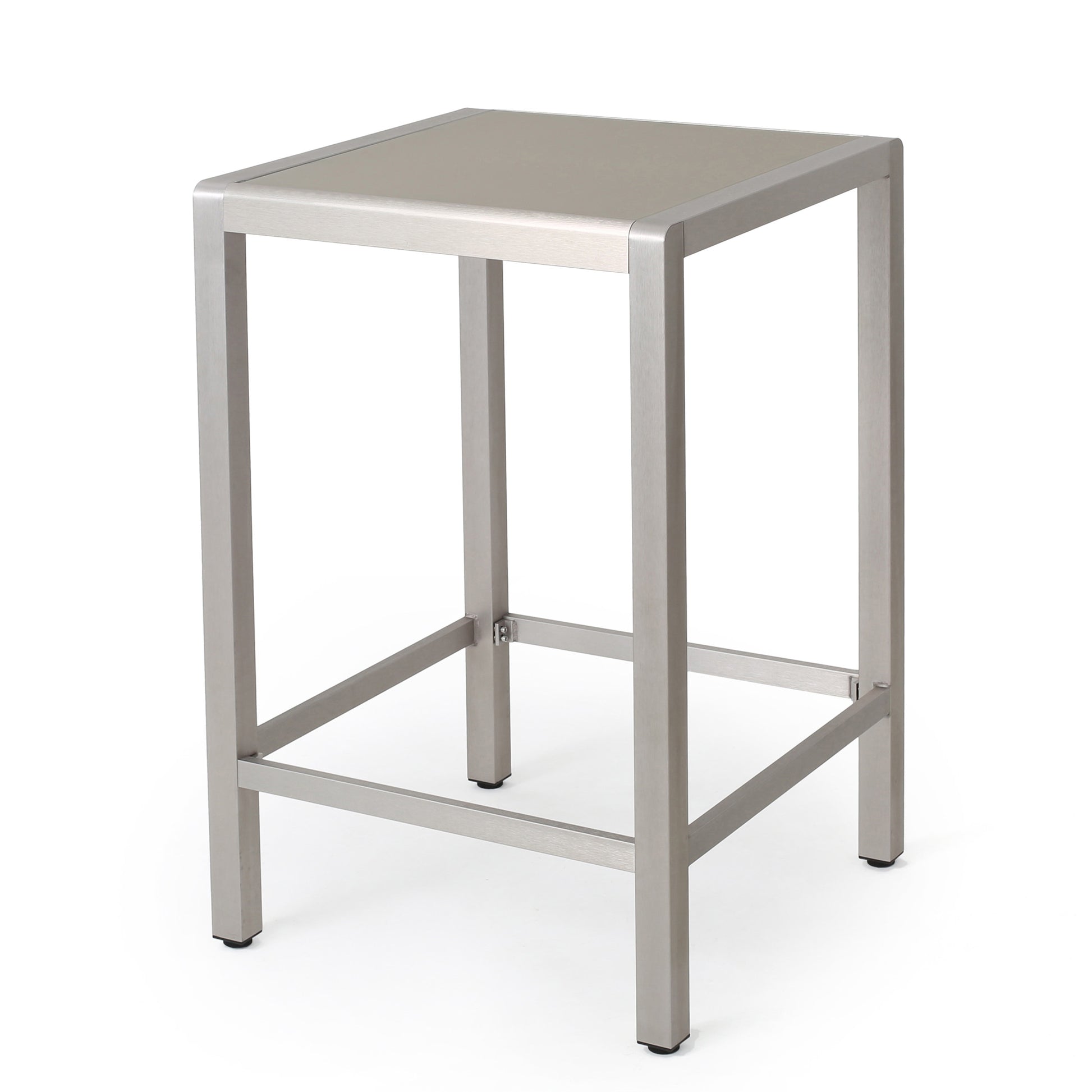 43" Outdoor Aluminum Bar Table - Grey Finish, Durable & Easy Assembly