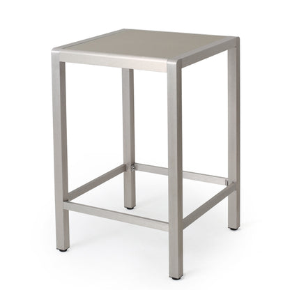 43" Outdoor Aluminum Bar Table - Grey Finish, Durable & Easy Assembly