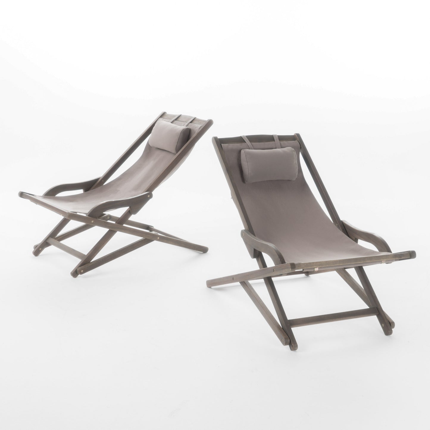 Grey Outdoor Sling Chairs for Poolside and Garden Lounging