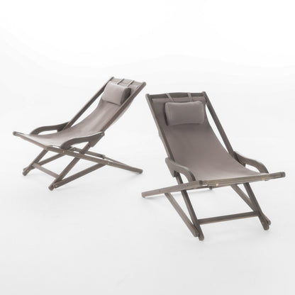 Grey Outdoor Sling Chairs for Poolside and Garden Lounging