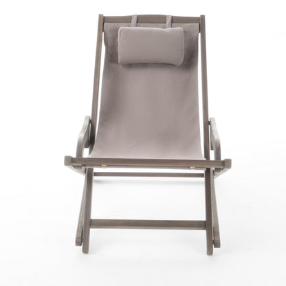 Grey Outdoor Sling Chairs for Poolside and Garden Lounging