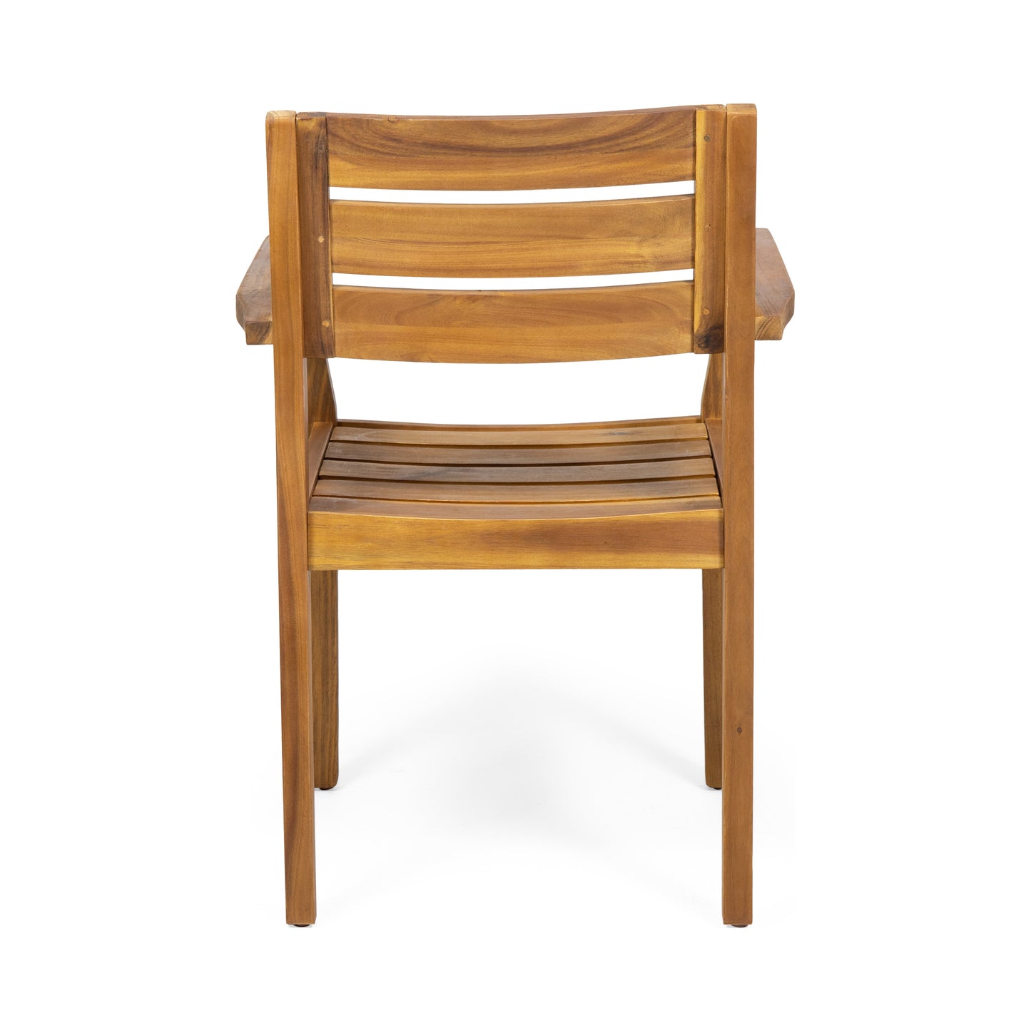 Teak Acacia Wood Patio Dining Chairs Set of 2 for Garden Use