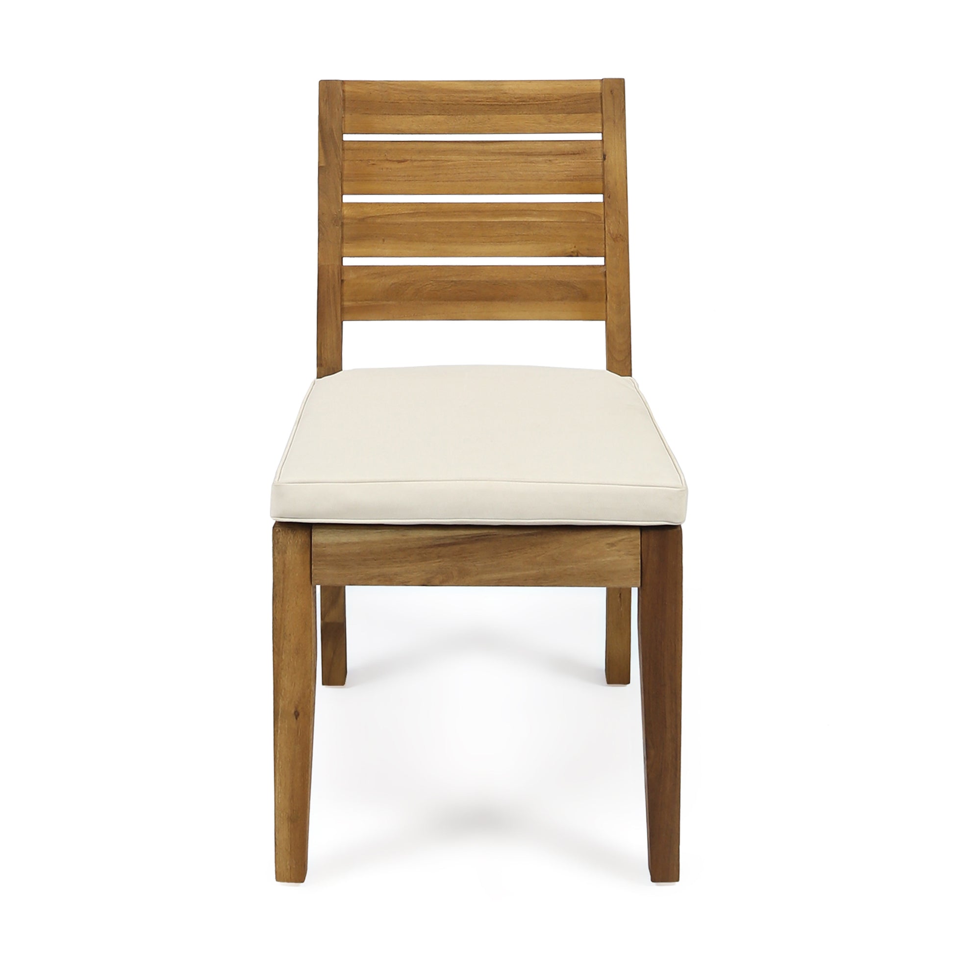 Natural Acacia Wood Patio Dining Chair Set of 2