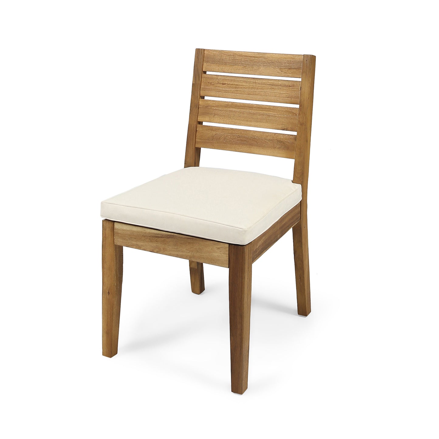 Natural Acacia Wood Patio Dining Chair Set of 2