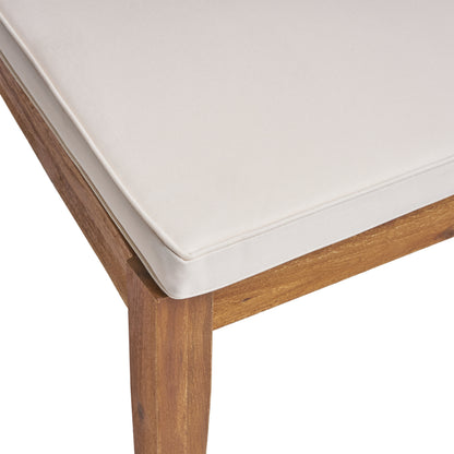 Natural Acacia Wood Patio Dining Chair Set of 2