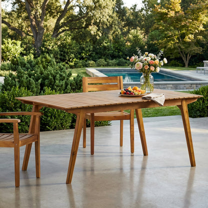 Teak Acacia Wood Outdoor Dining Table 69"