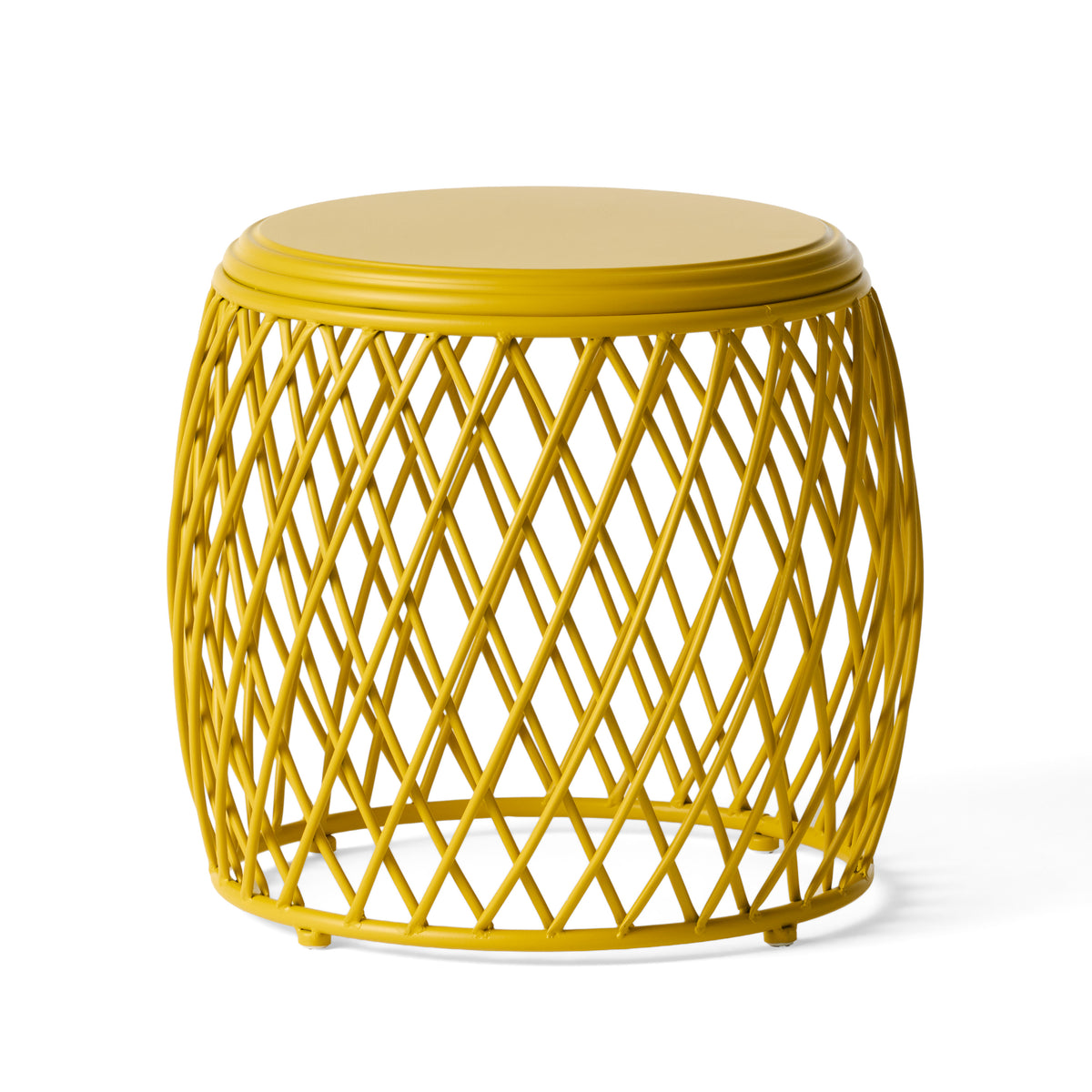 Yellow Iron Side Table - 19.75" Patio Outdoor Table