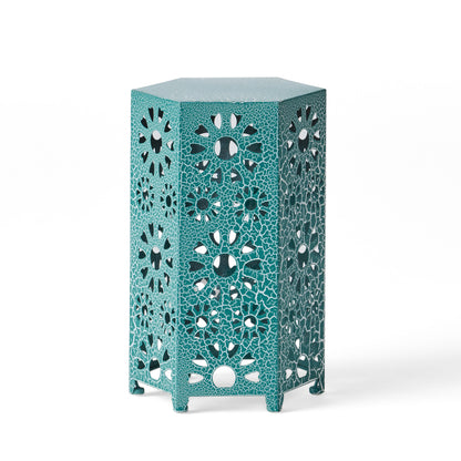 ELIANA 12" Side Table - Teal Iron Outdoor Table
