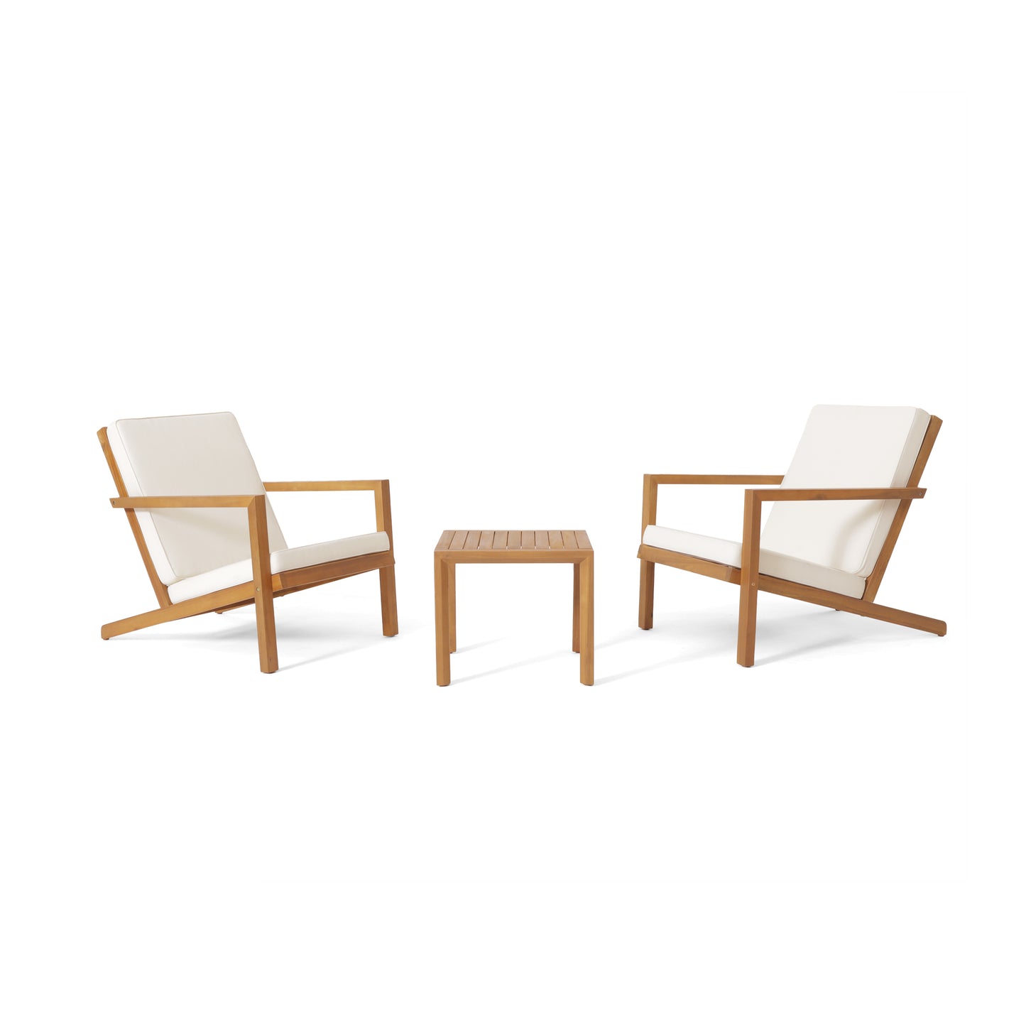 Teak Acacia Wood Patio Chat Set for Poolside Relaxation
