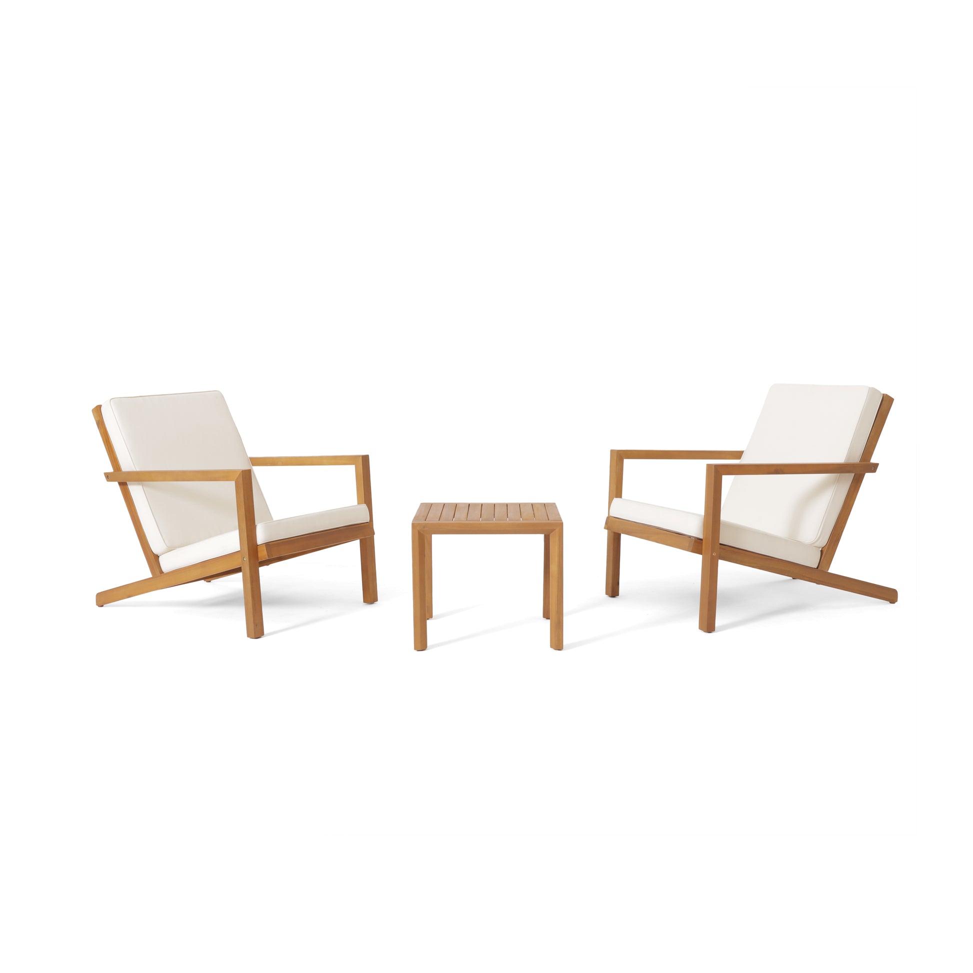 Teak Acacia Wood Patio Chat Set for Poolside Relaxation