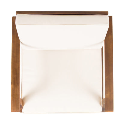 Cream Acacia Wood Club Chairs Set of 2 for Patio Seating