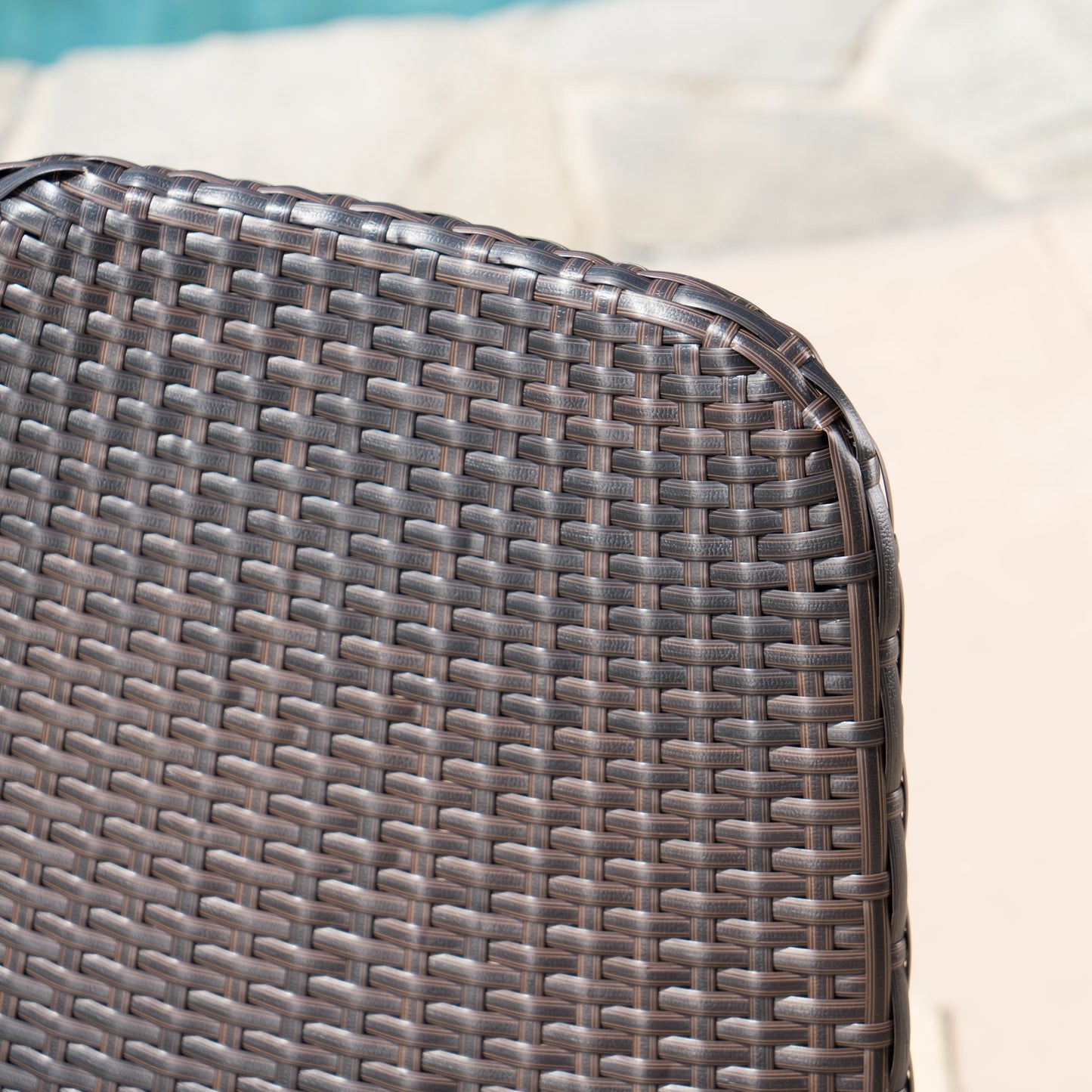 Brown Multi Rattan Patio Chairs Set for Poolside and Garden
