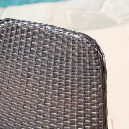 Brown Multi Rattan Patio Chairs Set for Poolside and Garden