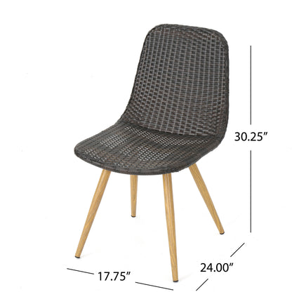 Brown Multi Rattan Patio Chairs Set for Poolside and Garden