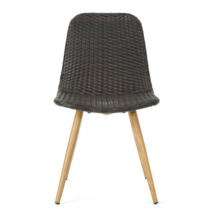 Brown Multi Rattan Patio Chairs Set for Poolside and Garden