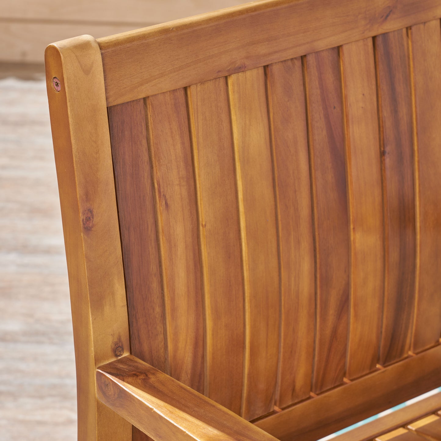 Rustic Acacia Wood Dining Chairs Set for Outdoor Patio