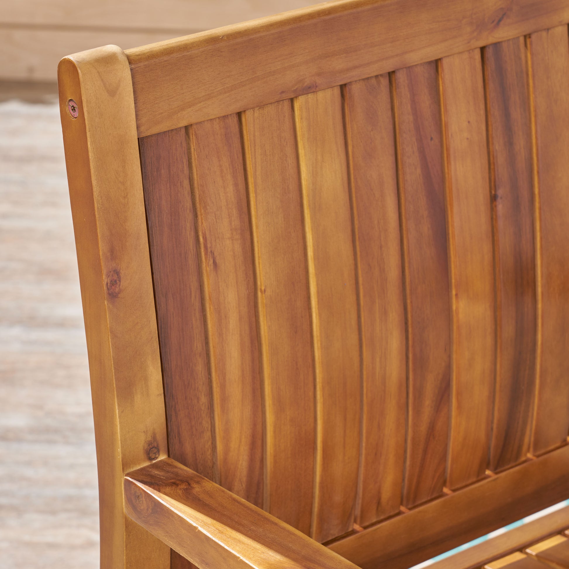 Rustic Acacia Wood Dining Chairs Set for Outdoor Patio
