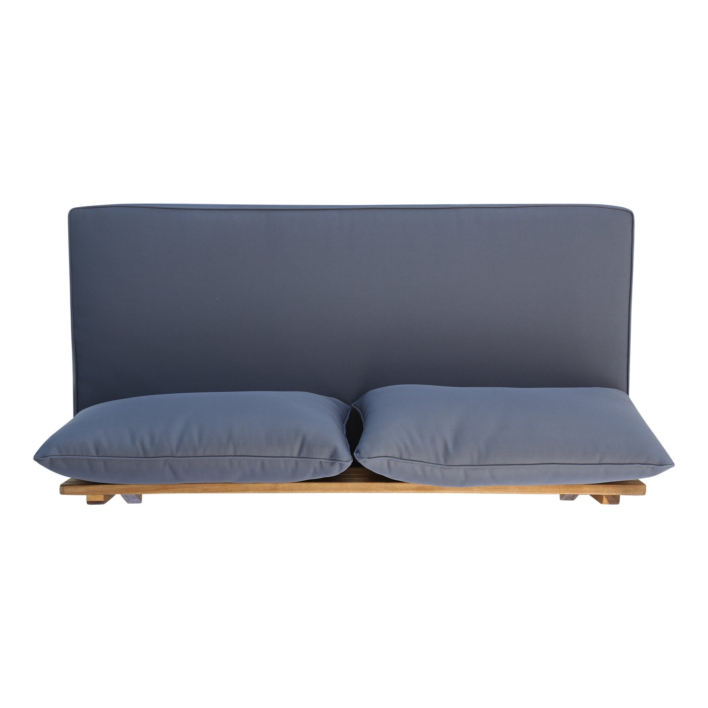 Grey Acacia Wood Loveseat - Outdoor Patio Furniture Set