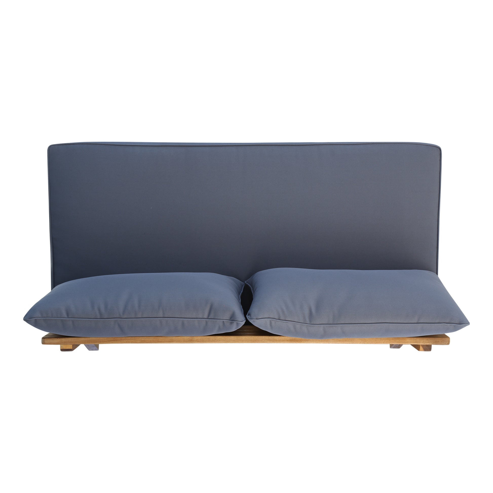 Grey Acacia Wood Loveseat - Outdoor Patio Furniture Set