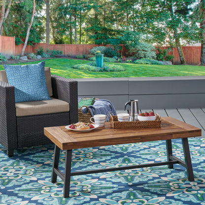 Natural Acacia Wood Coffee Table - Outdoor Patio Table