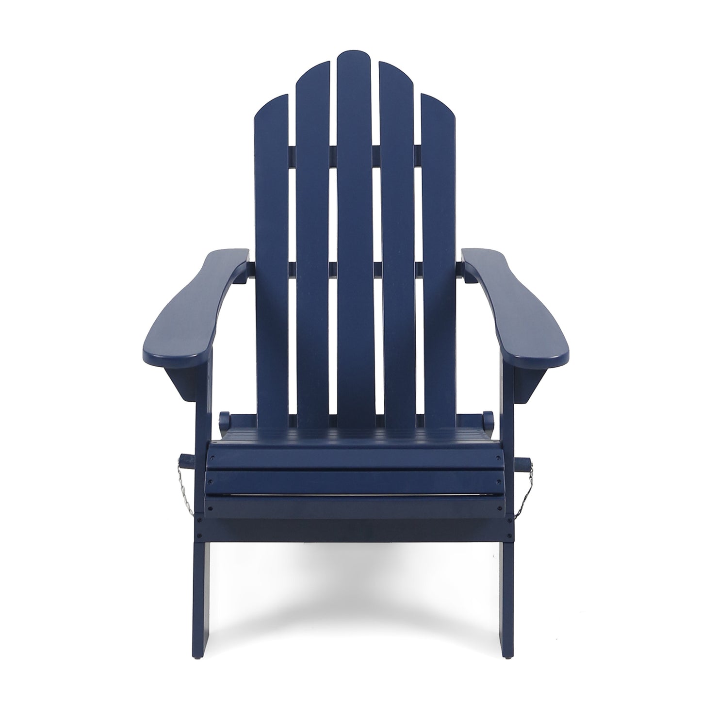 Blue Acacia Wood Adirondack Chair for Poolside Patio Seating