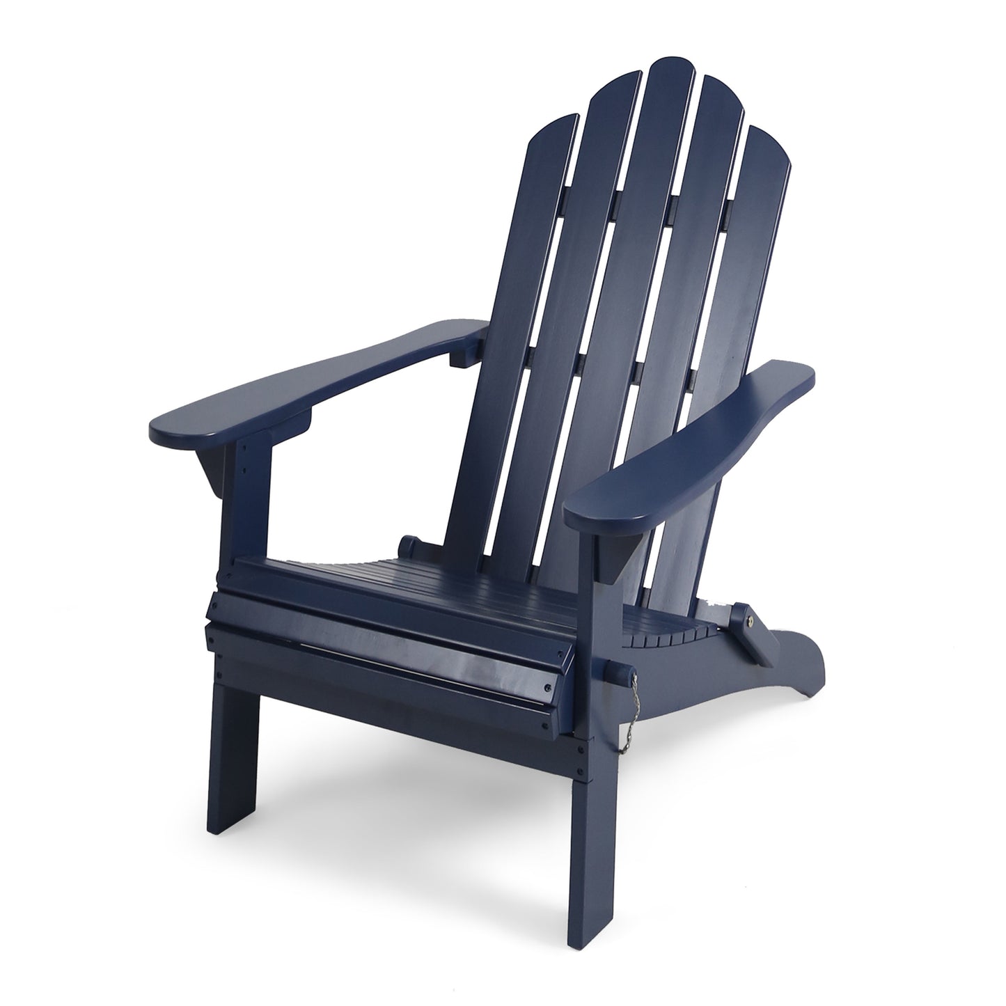 Blue Acacia Wood Adirondack Chair for Poolside Patio Seating
