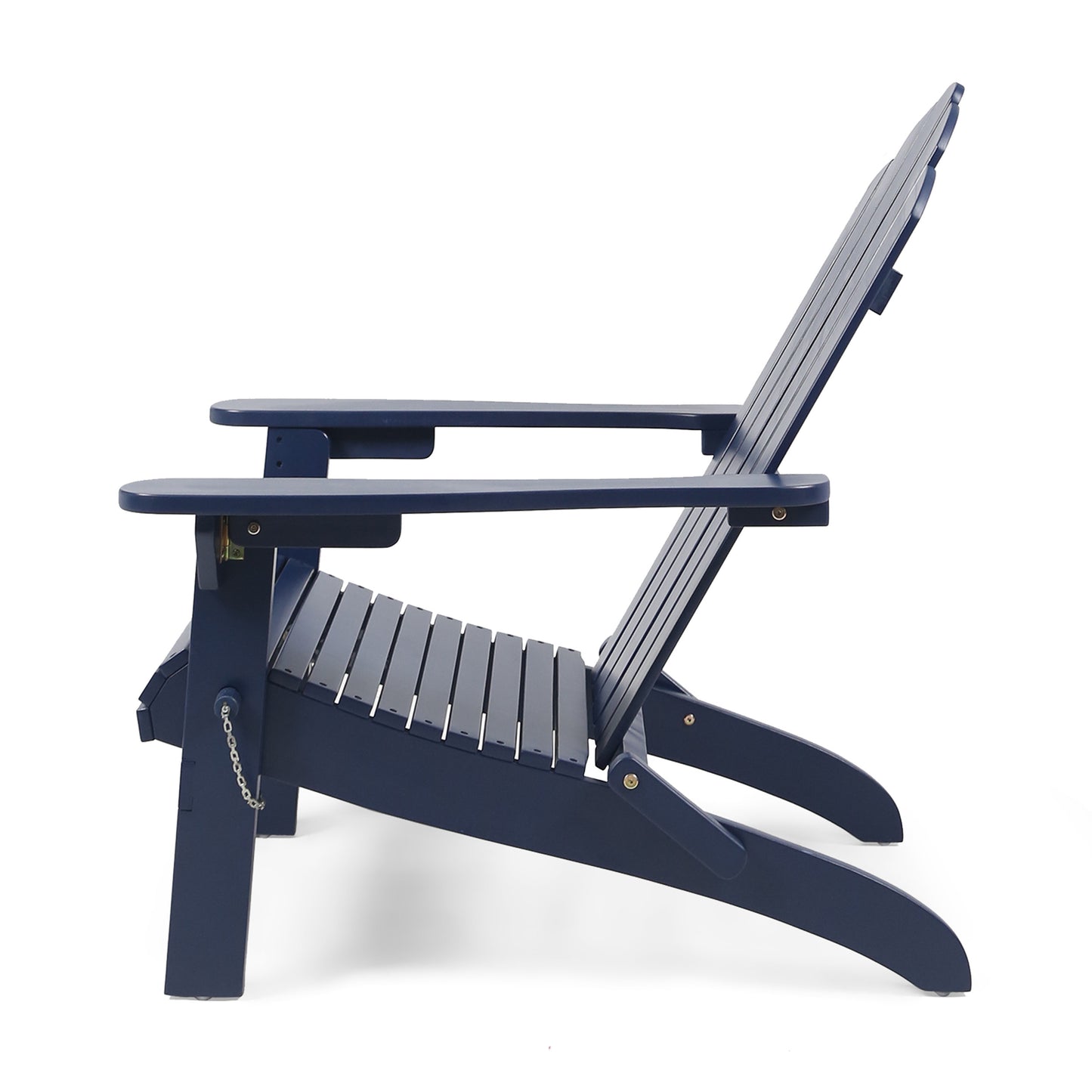 Blue Acacia Wood Adirondack Chair for Poolside Patio Seating
