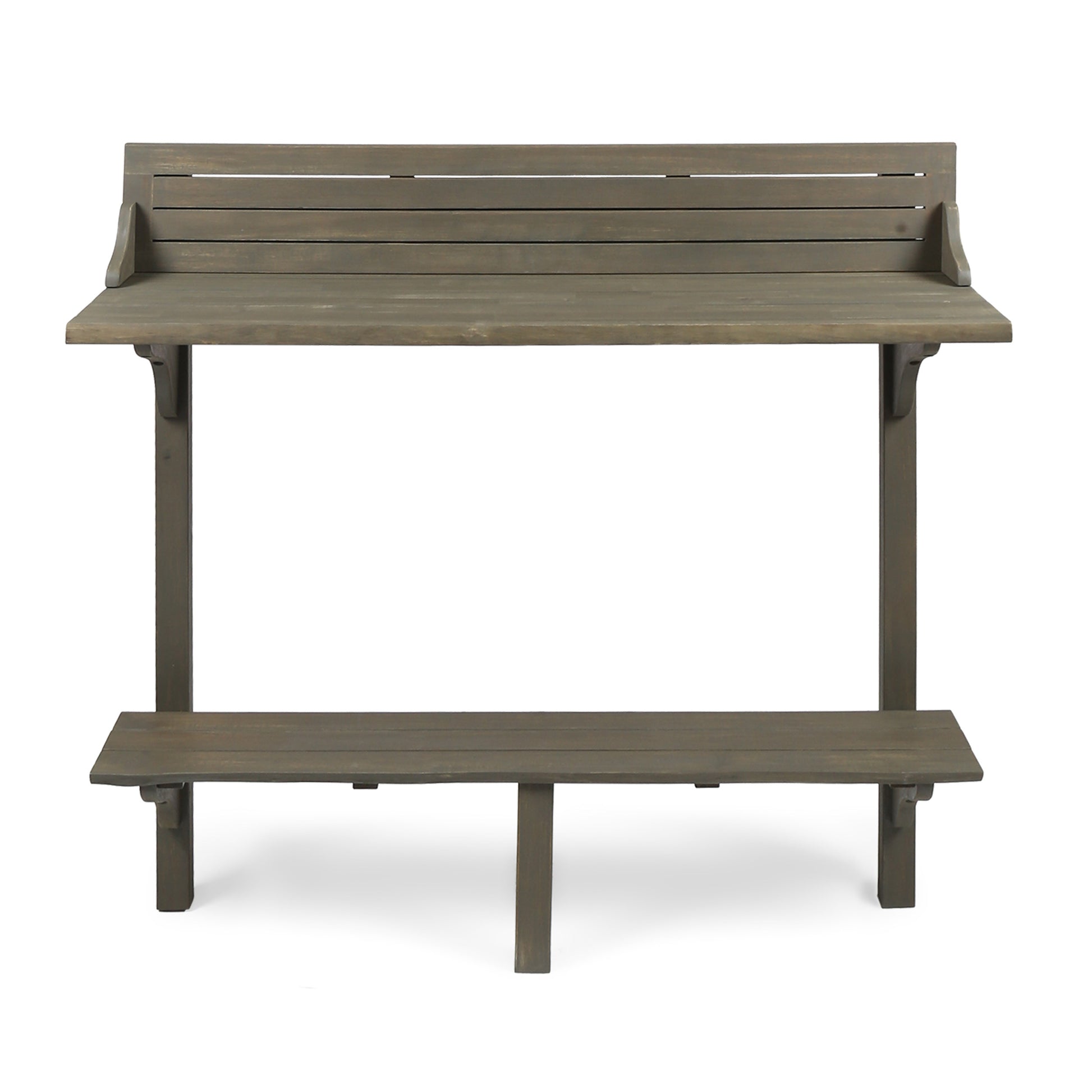 Gray Acacia Wood Balcony Bar Table - Outdoor