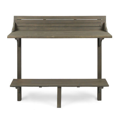 Gray Acacia Wood Balcony Bar Table - Outdoor