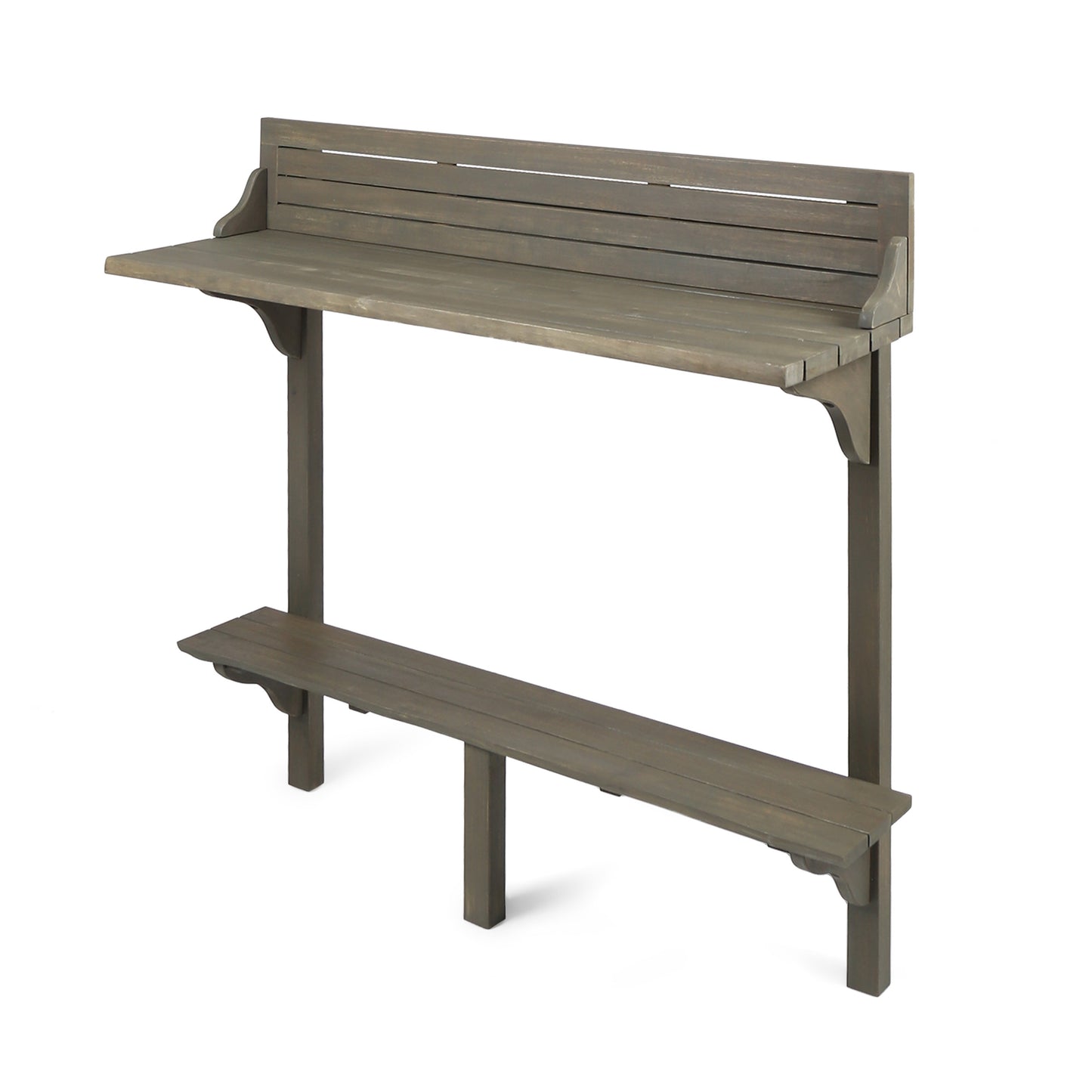 Gray Acacia Wood Balcony Bar Table - Outdoor