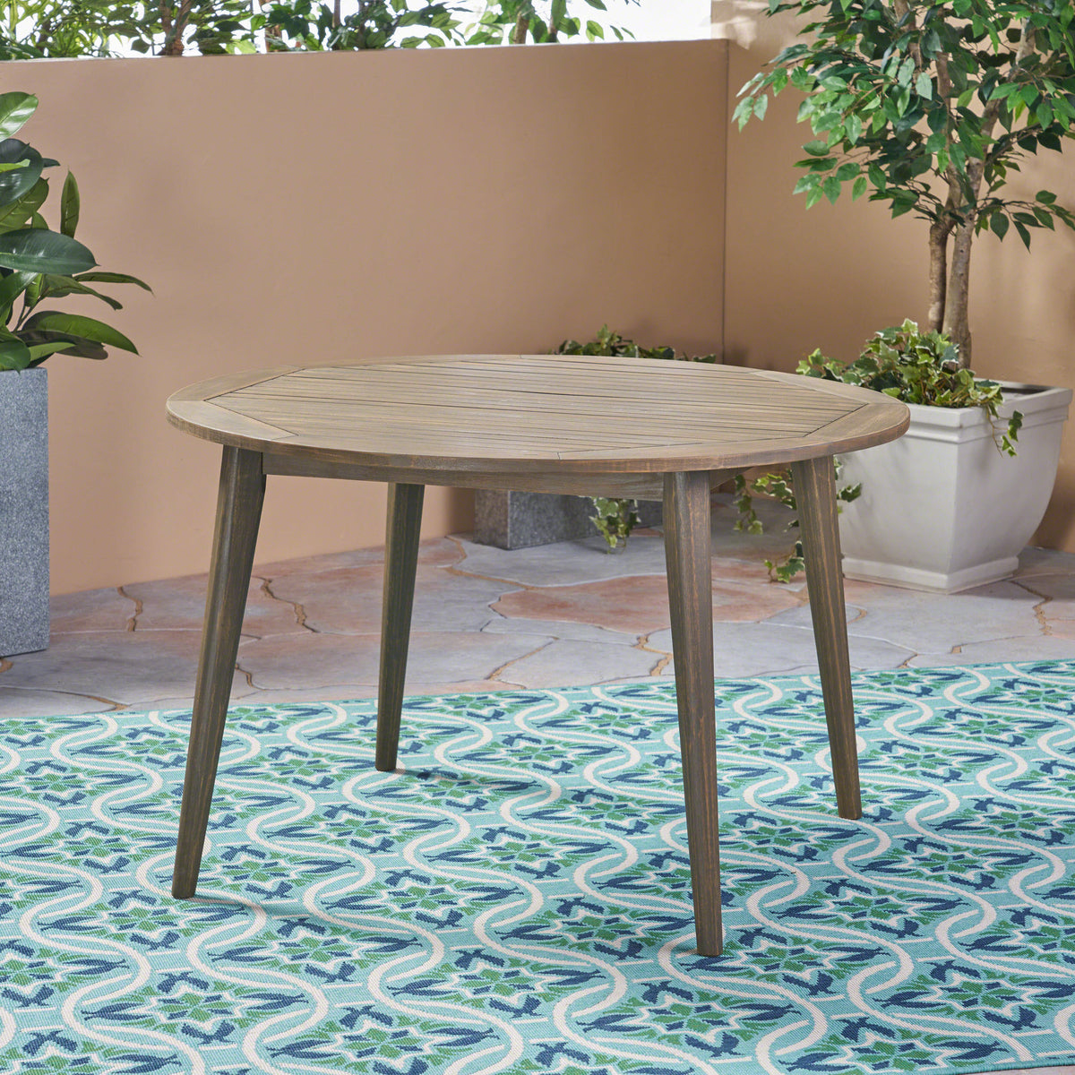 Acacia Wood Dining Table - 47.25" Grey Outdoor Table