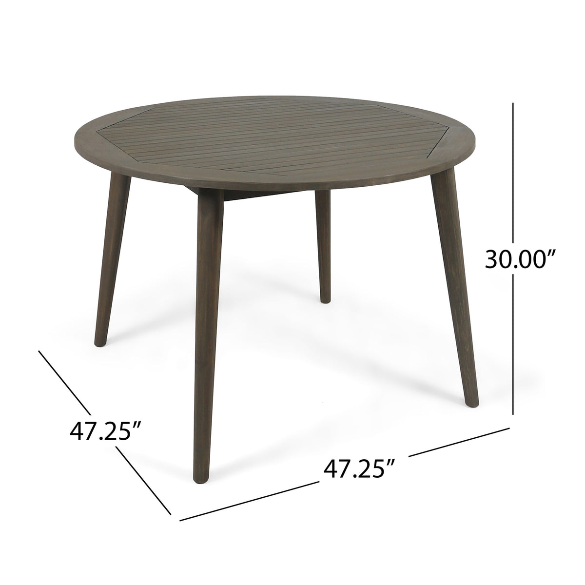 Acacia Wood Dining Table - 47.25" Grey Outdoor Table