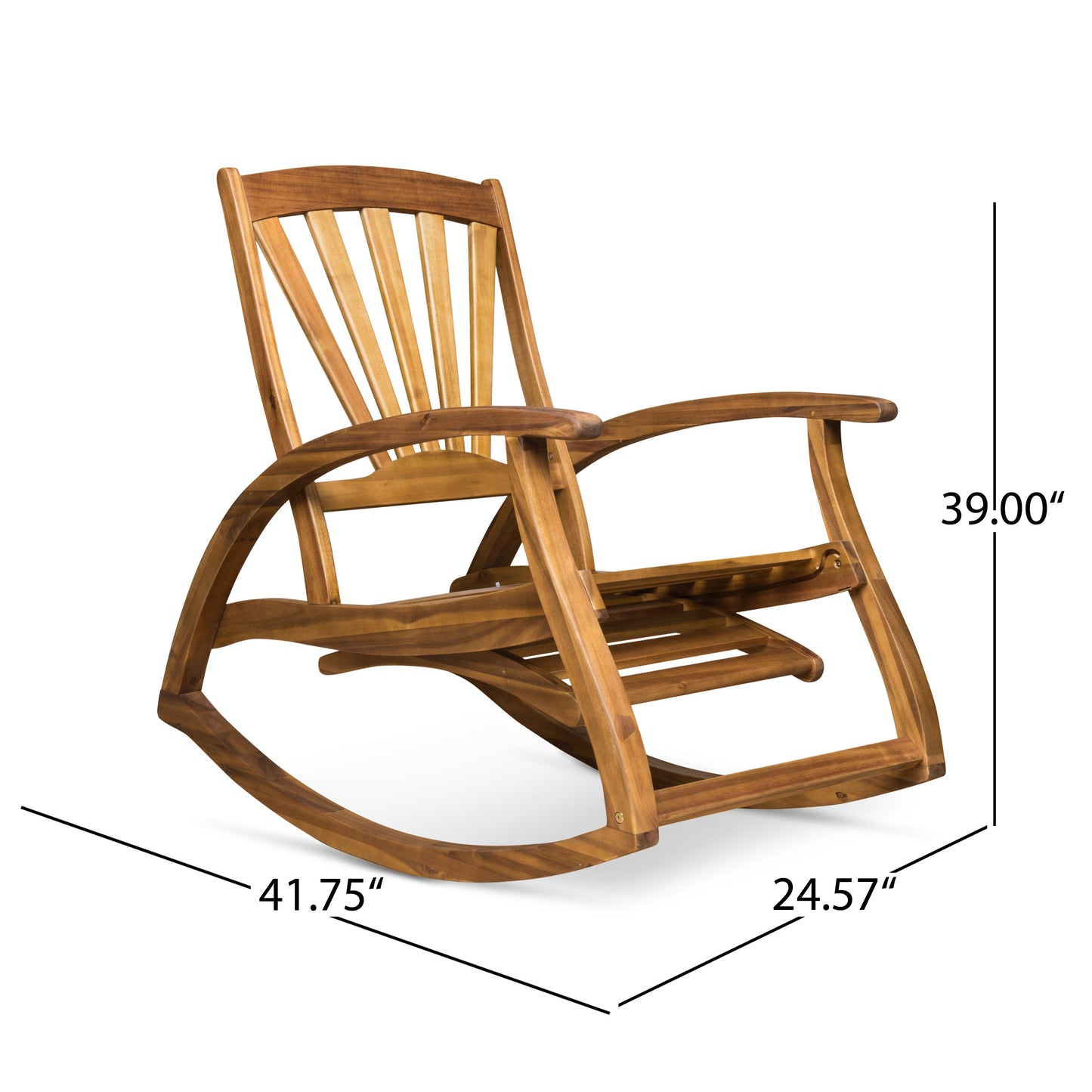 Teak Acacia Rocking Chair - Outdoor Patio Seating