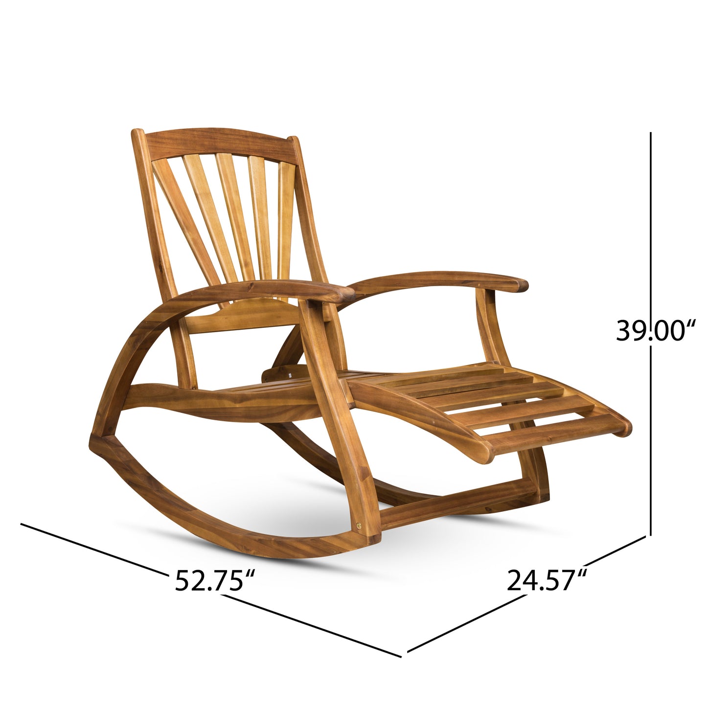 Teak Acacia Rocking Chair - Outdoor Patio Seating